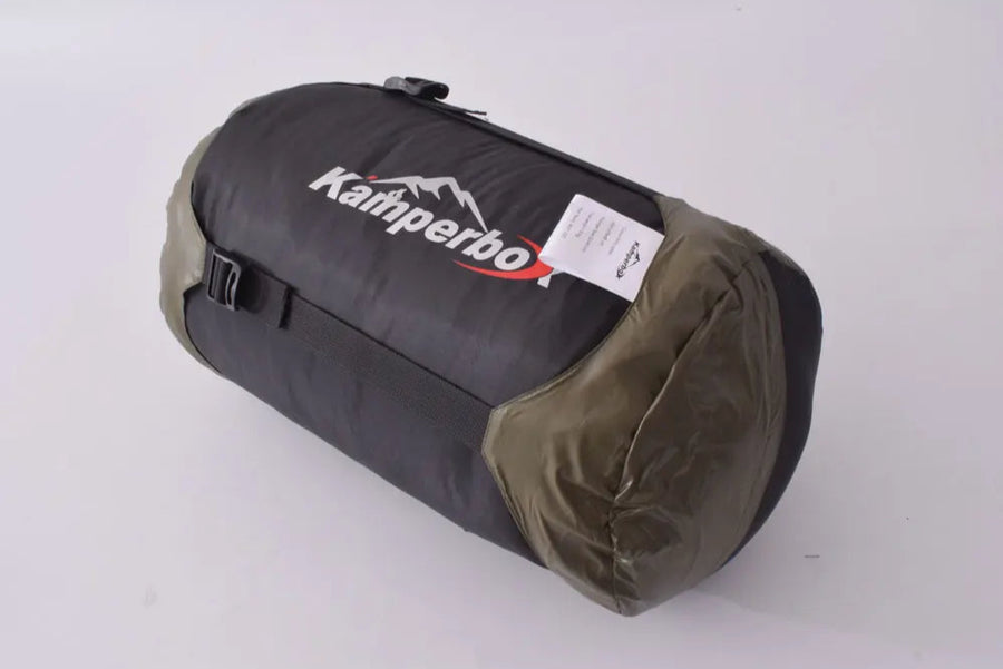 Kamperbox sleeping bag on a white background