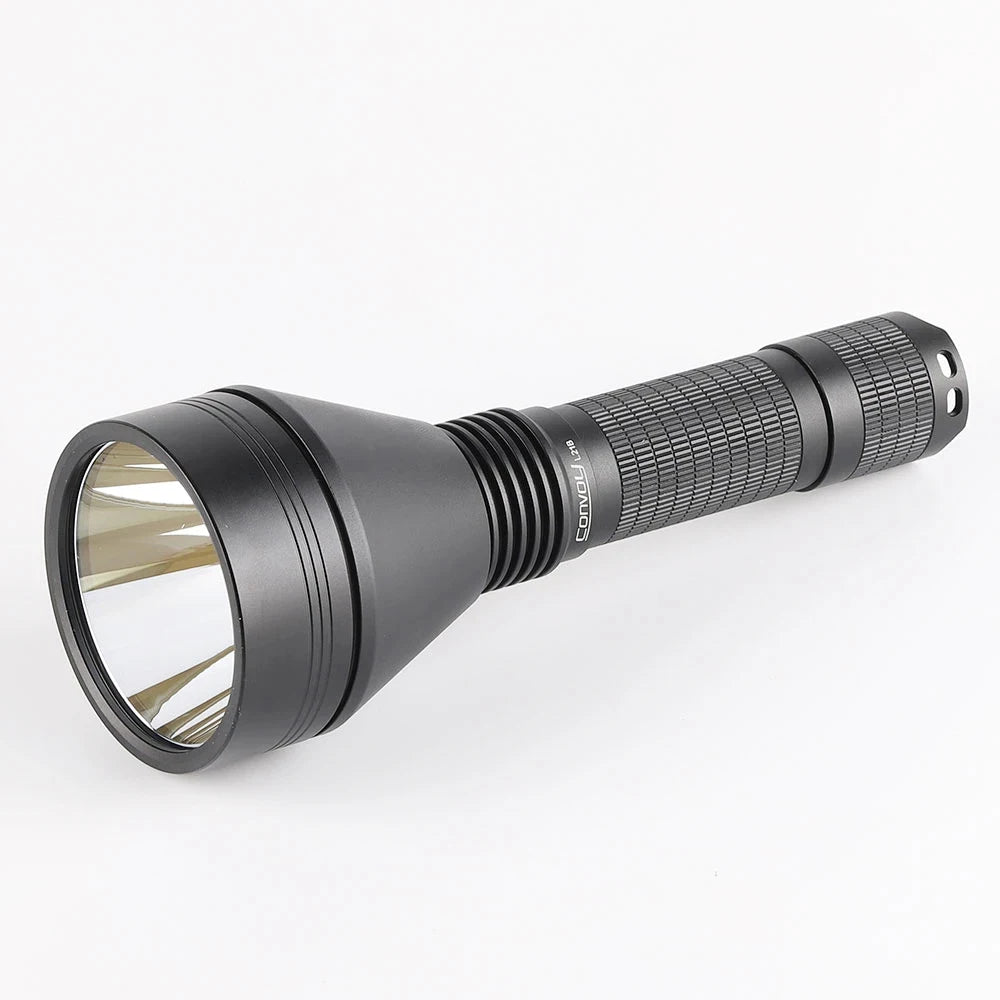 Black flashlight on a white background