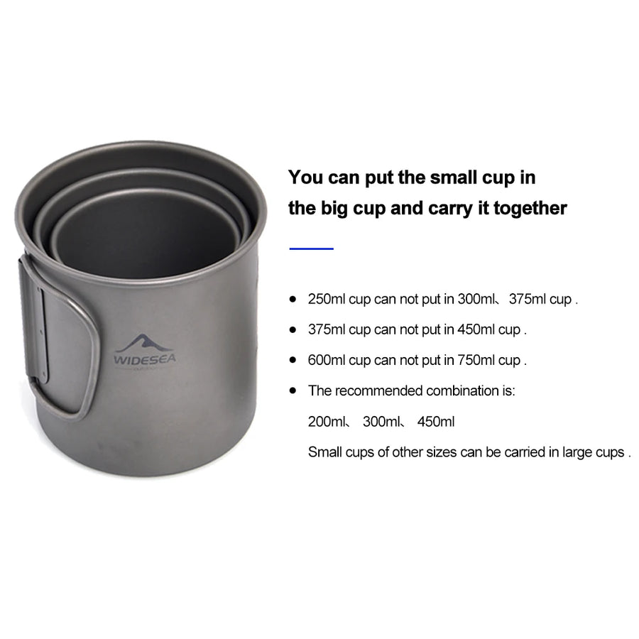 Stack of gray cups with Widesea logo on a white background