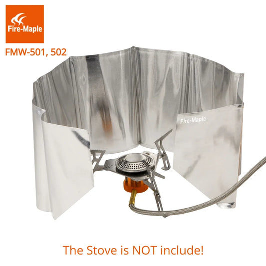 Fire-Maple camping stove with wind shield on a white background