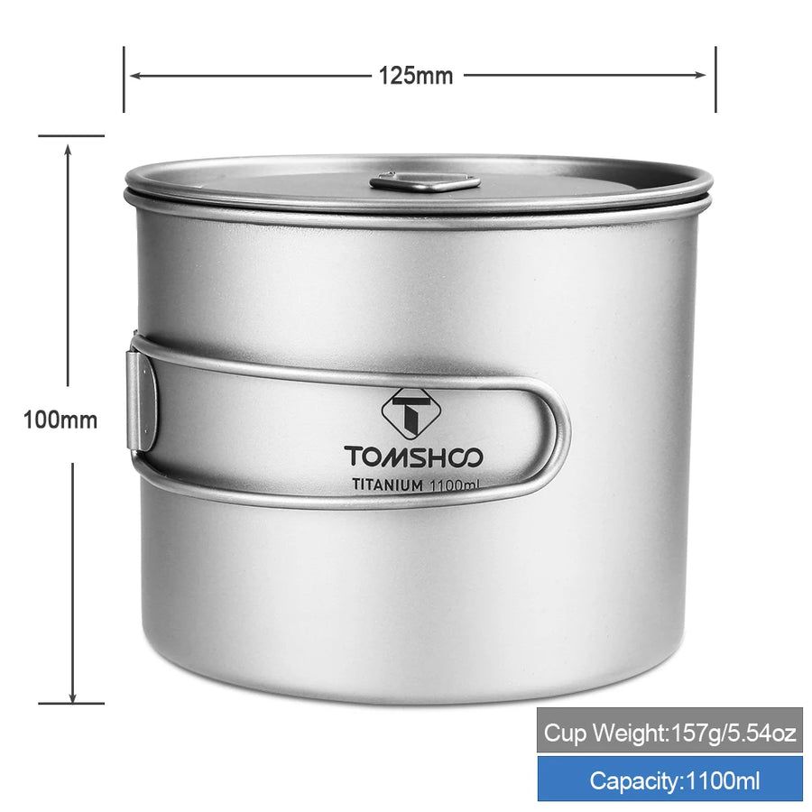 titanium cup with dimensions and weight information on a white background