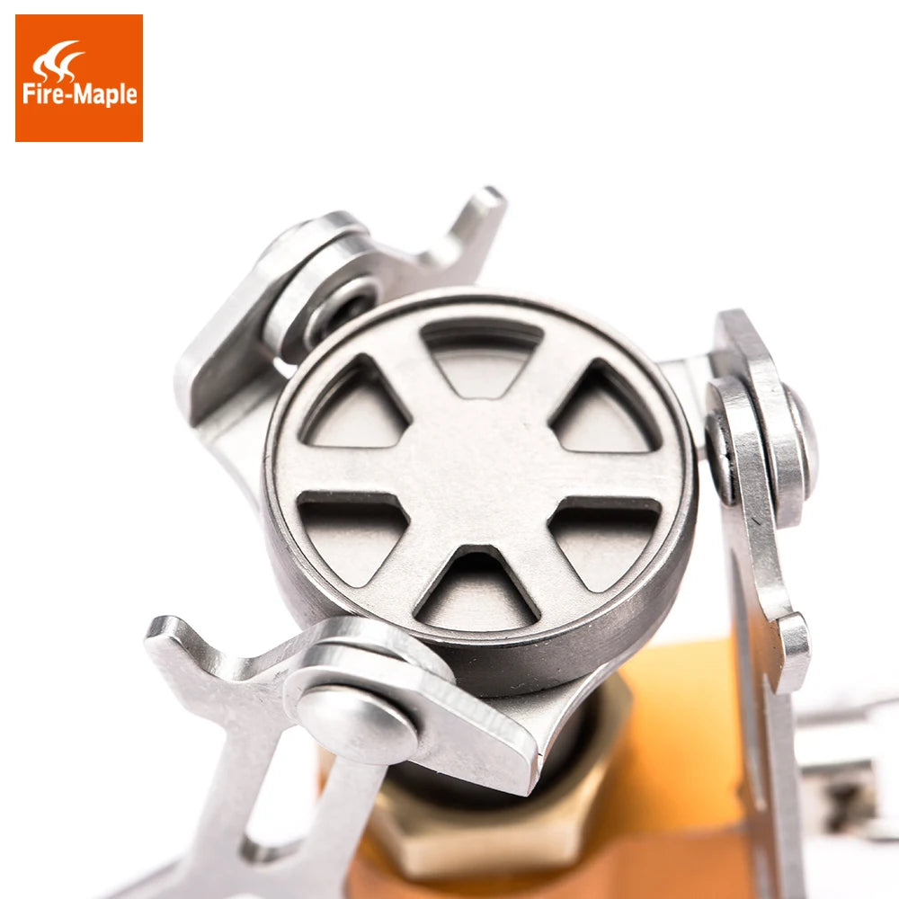 Metal stove component with 'Fire-Maple' logo on a white background