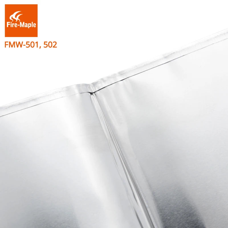 Close-up of a metallic surface with 'Fire-Maple' branding and product codes.