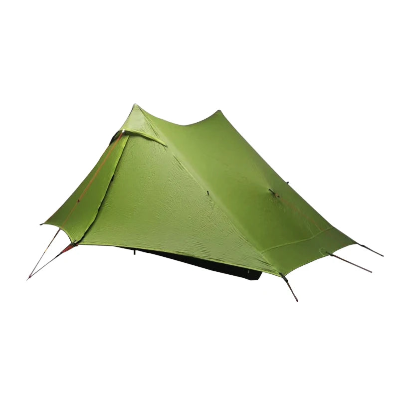 Green tent on a white background