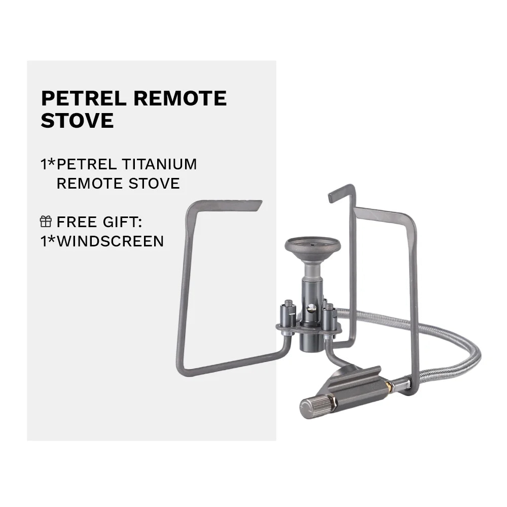 Petrel remote stove with packaging on a white background