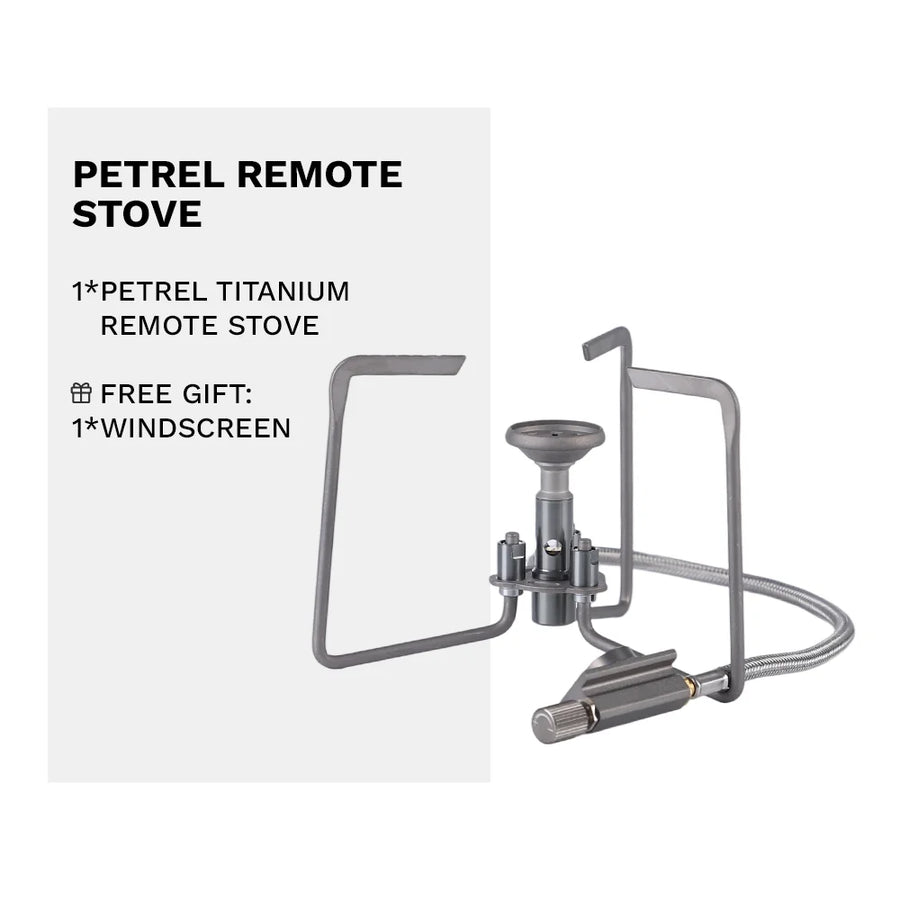 Petrel remote stove with packaging on a white background