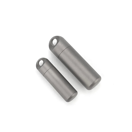 Two gray cylindrical containers on a white background