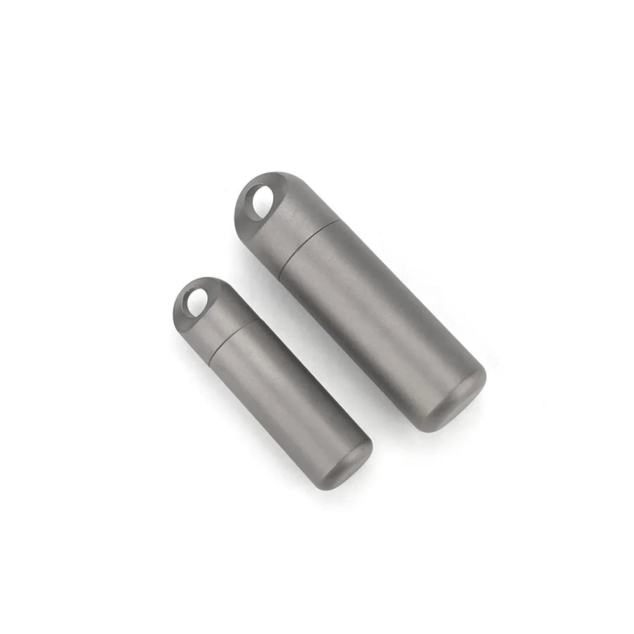 Two gray cylindrical containers on a white background