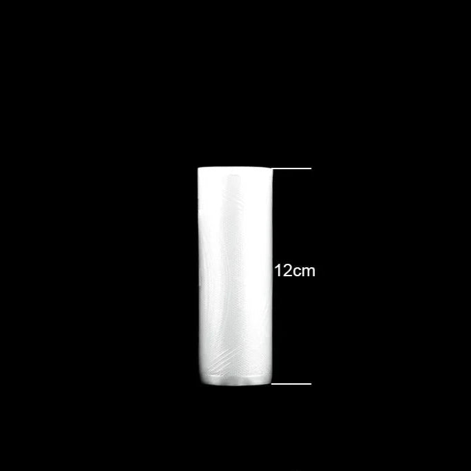 White cylindrical object with measurement label on a black background