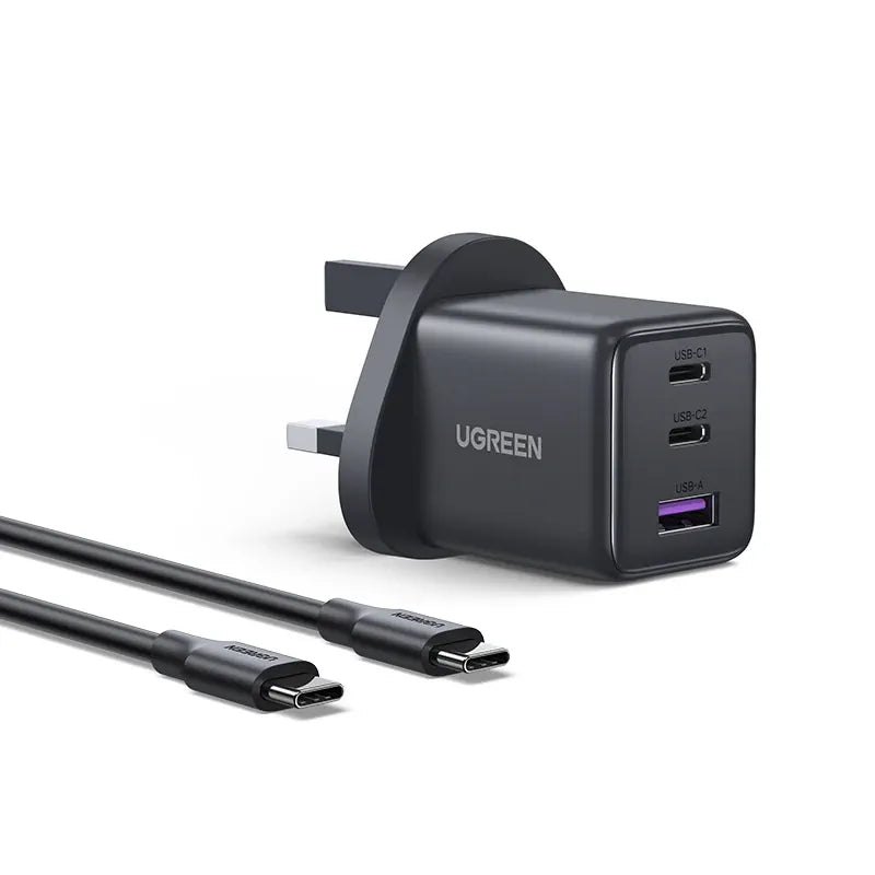 UGREEN charging adapter with multiple ports on a white background