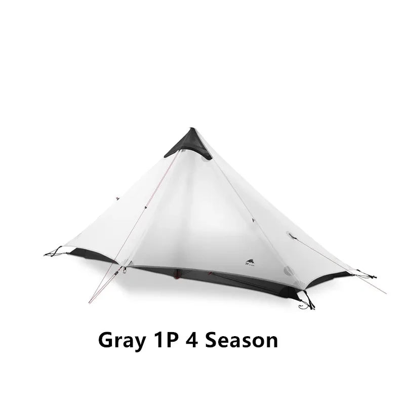 Gray 1P 4 Season tent on a white background