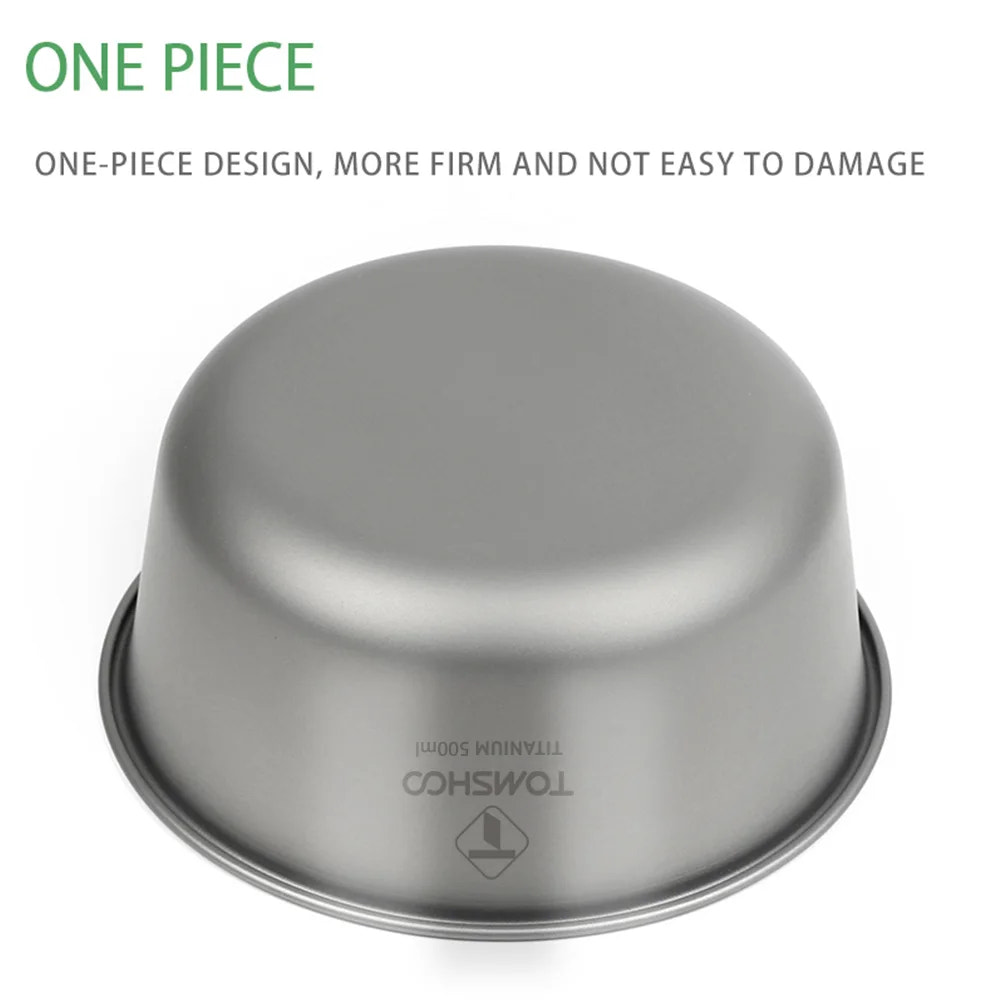 Titanium bowl with 'TOMSHOO' branding on a white background