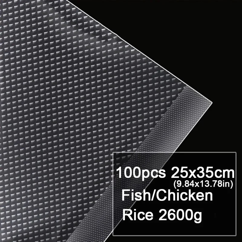 Black diamond-patterned mat with text indicating quantity, size, and uses on a clear background