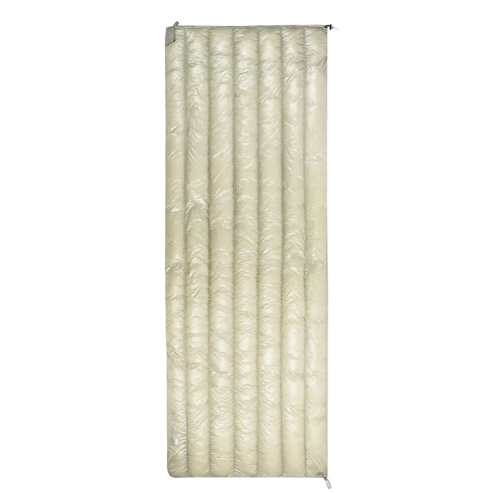 Beige sleeping bag on a white background