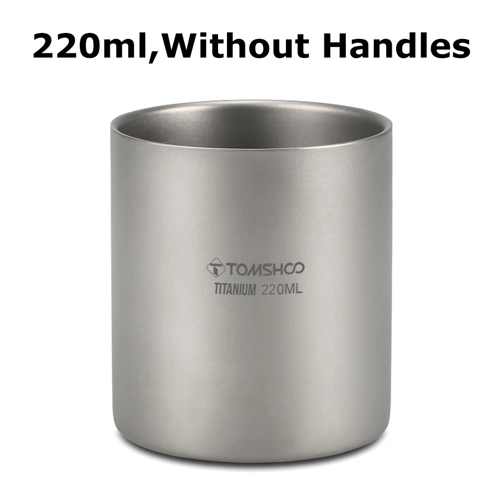 Titanium mug without handles on a white background