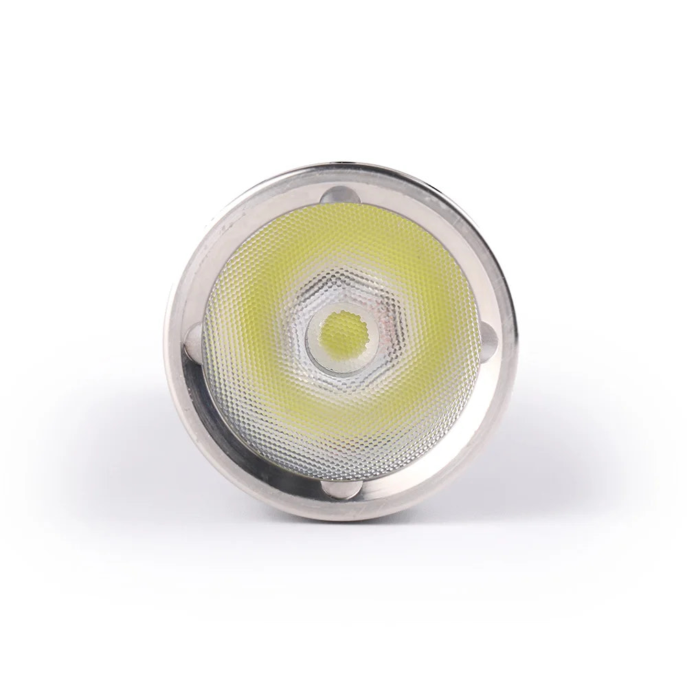TIR lens with a textured surface on a white background