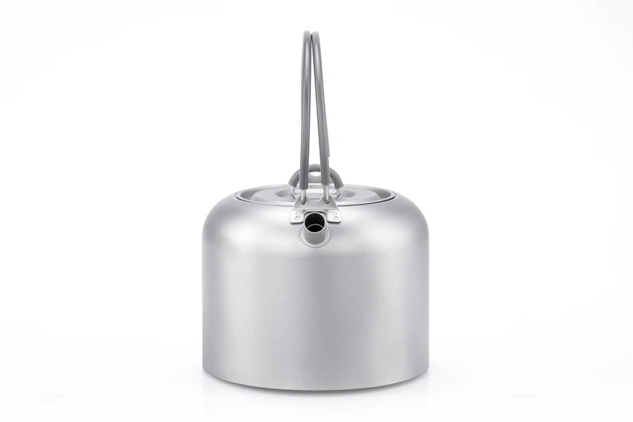 titanium kettle on a white background