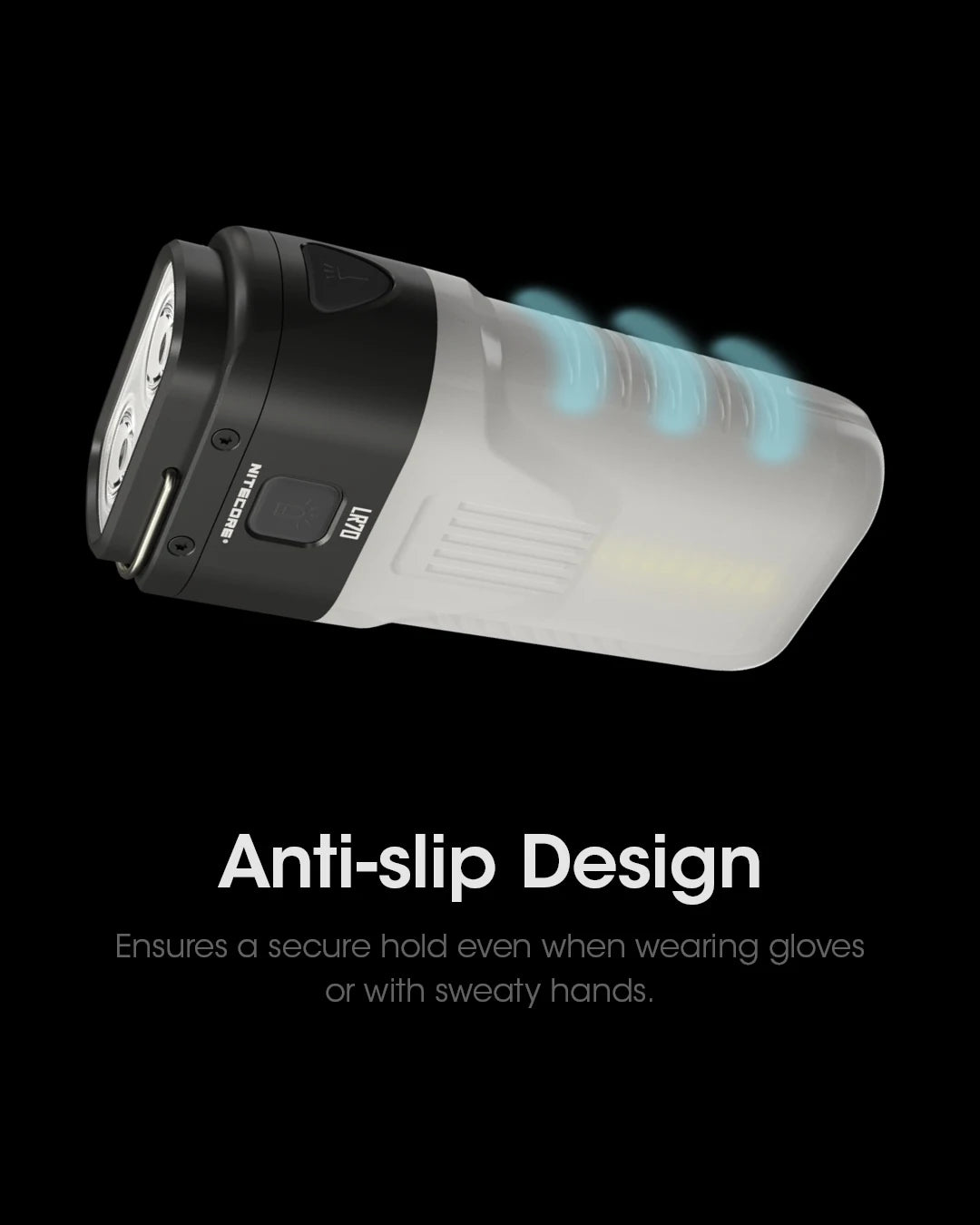 Product with anti-slip design feature on a black background
