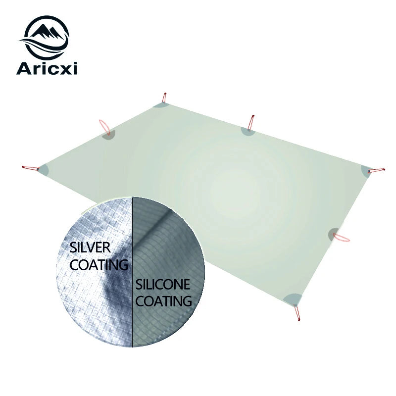 Aricxi tarp with silver and silicone coating illustration on a white background