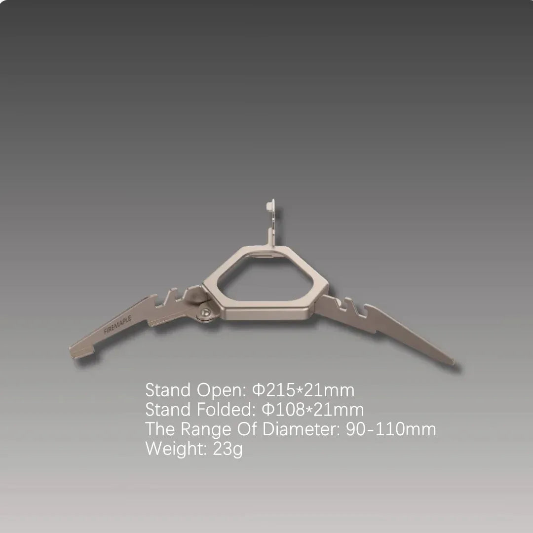 Multifunctional tool with open and folded stand on a gray background