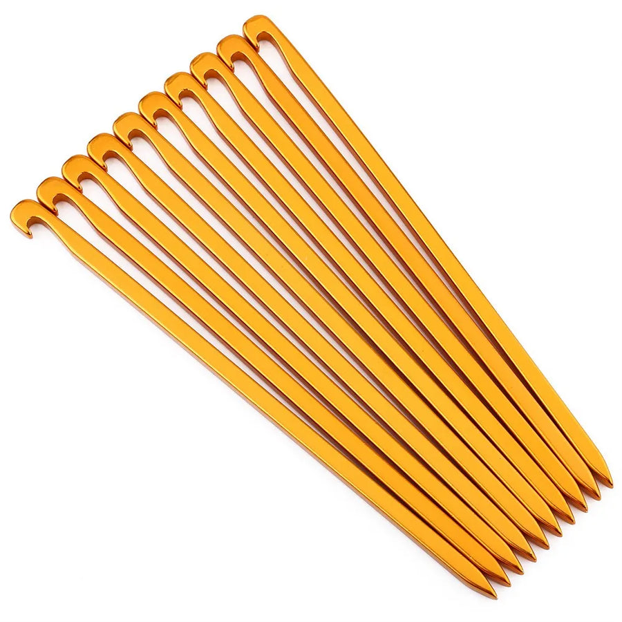 yellow tent stakes