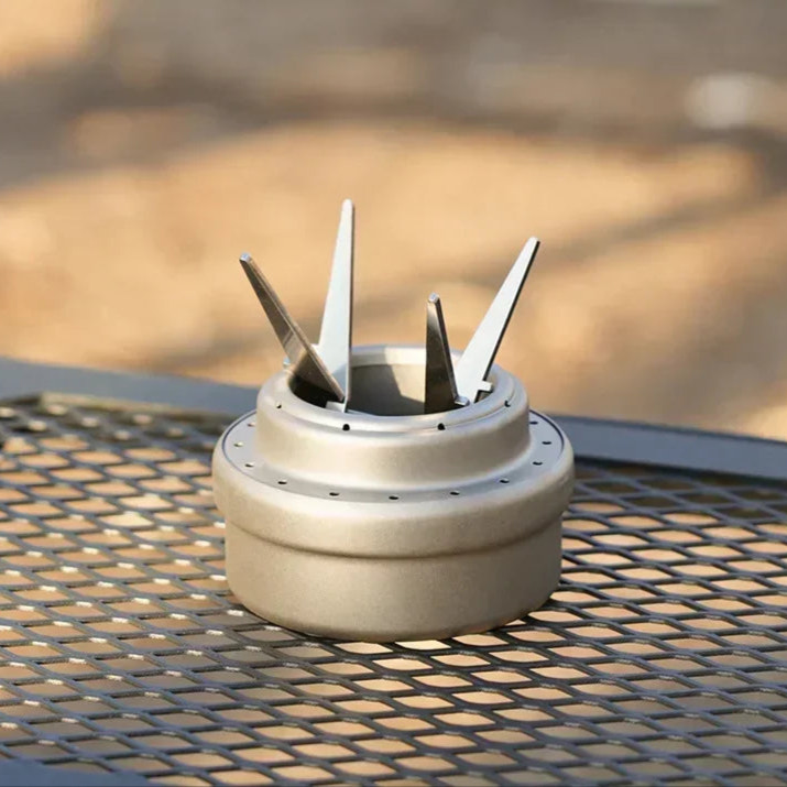 Metallic object with spikes on a textured surface