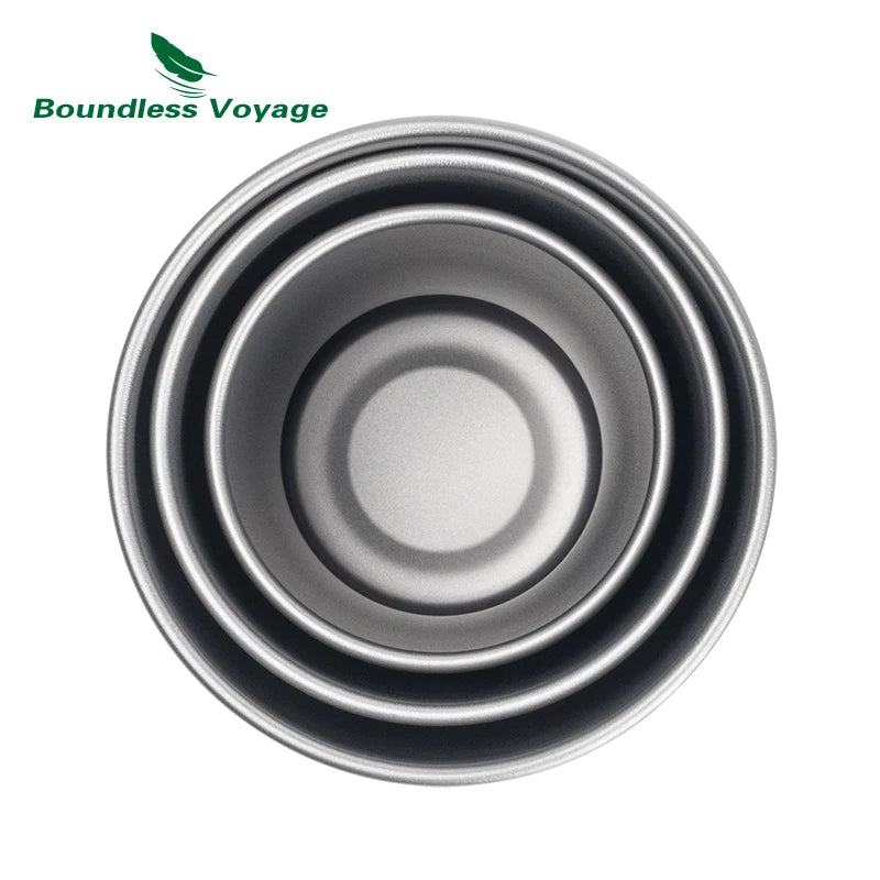 titanium mugs with 'Boundless Voyage' logo on a white background