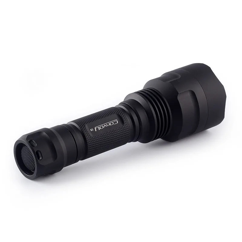 Black flashlight on a white background