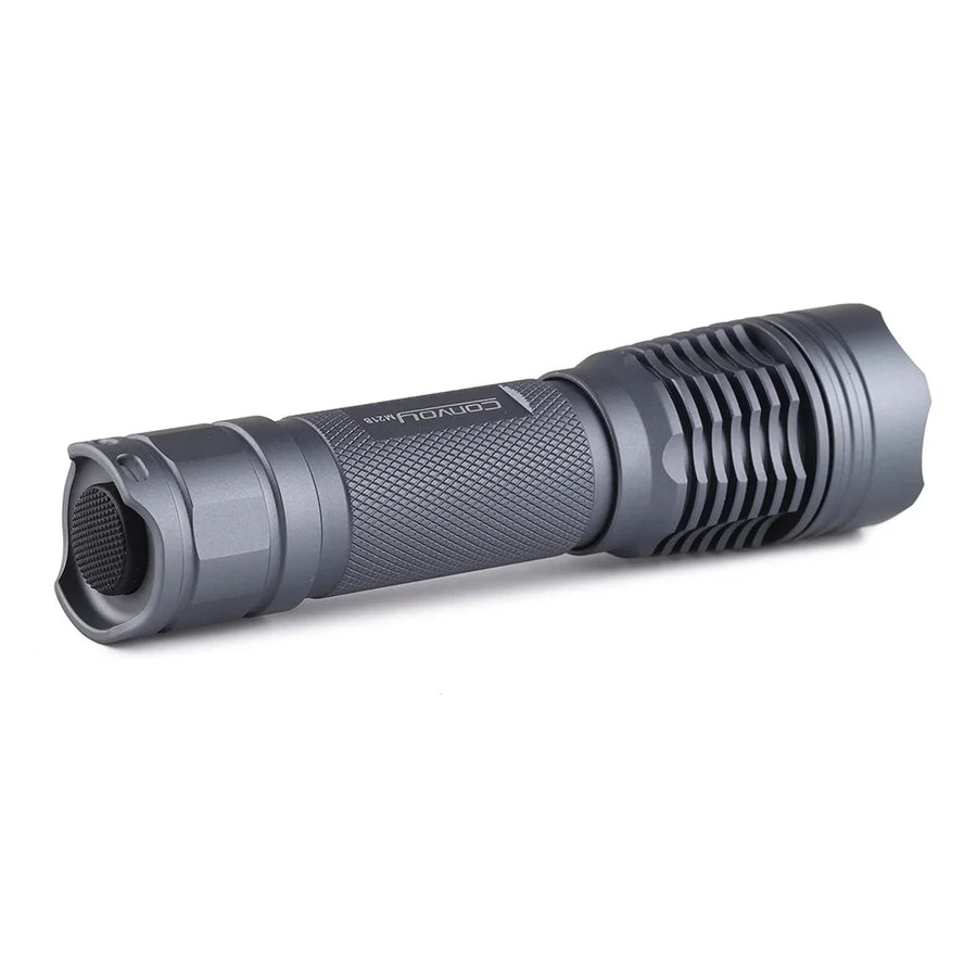 Gray flashlight on a white background