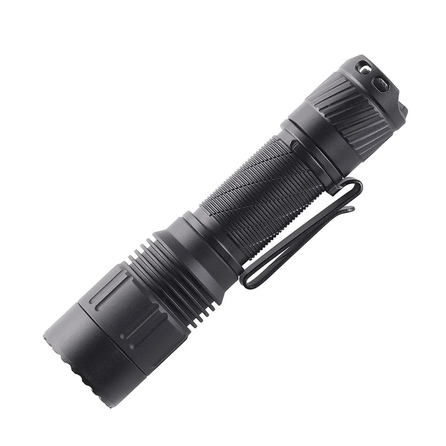 Black flashlight on a white background