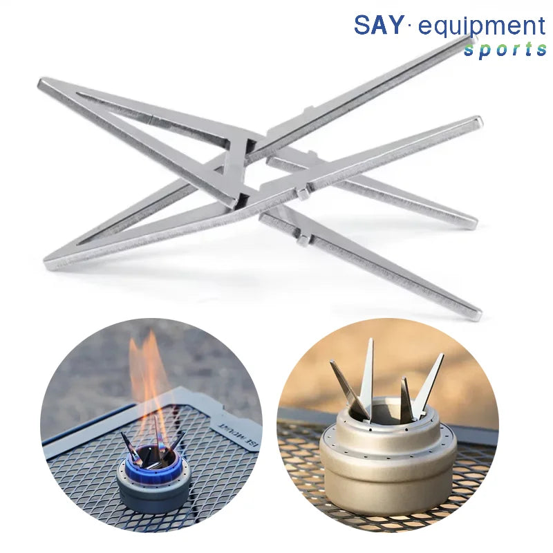 Metal cooking grate with flame and close-up images on a white background