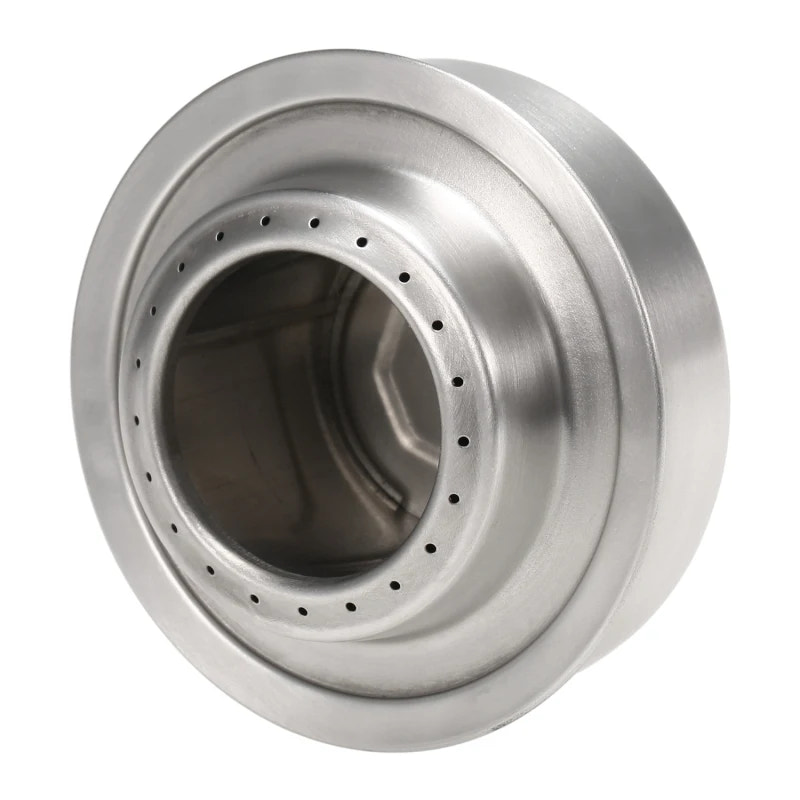 Metallic alcohol burner on a white background