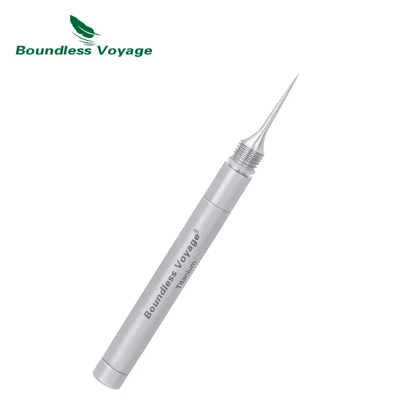 Silver pen with 'Boundless Voyage' branding on a white background