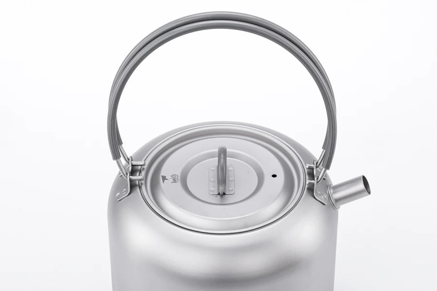 titanium kettle on a white background
