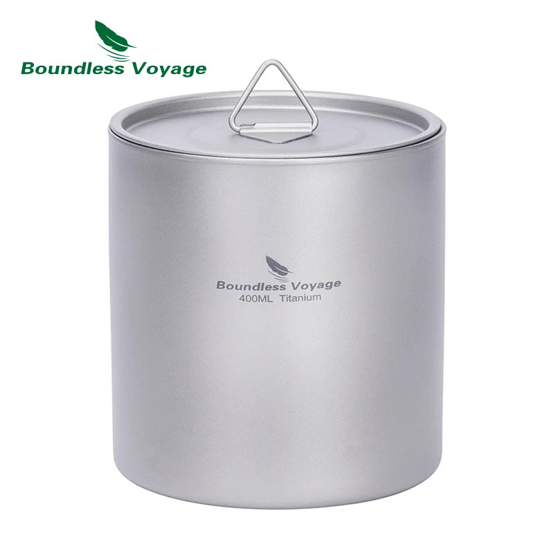 Titanium pot with lid by Boundless Voyage on a white background