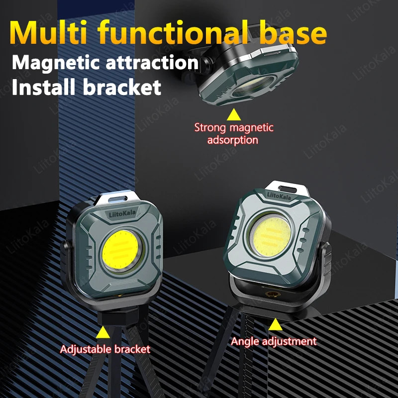 Multi-functional base with magnetic attraction and adjustable bracket on a dark background
