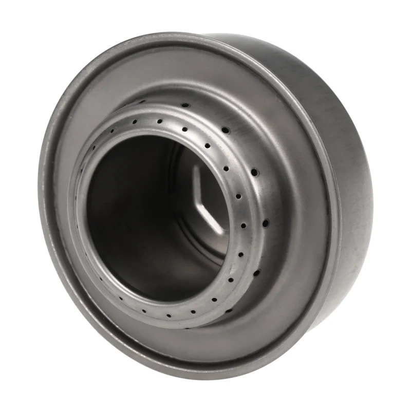 Metallic alcohol burner on a white background