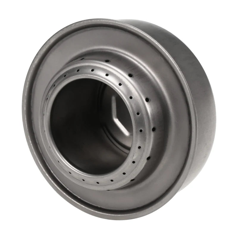 Metallic alcohol burner on a white background