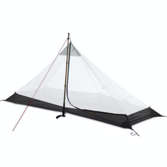 Black and white tent inner on a white background