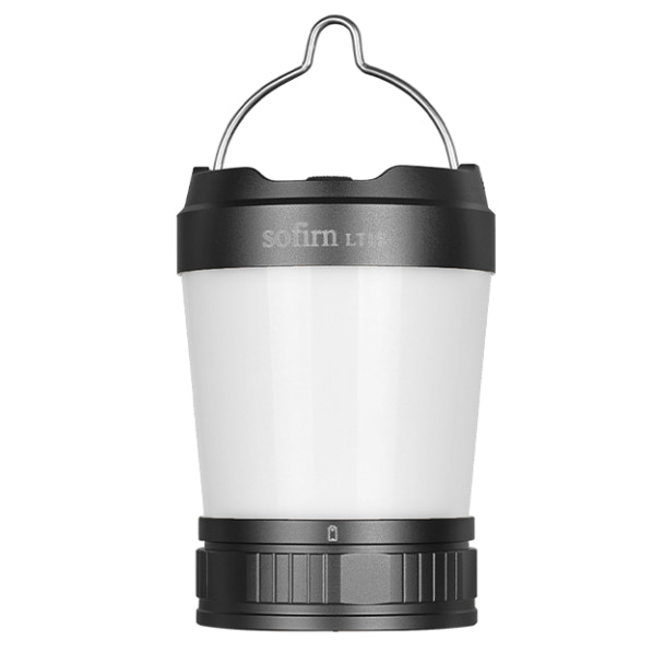 Black and white lantern with 'Sofirn' branding on a white background