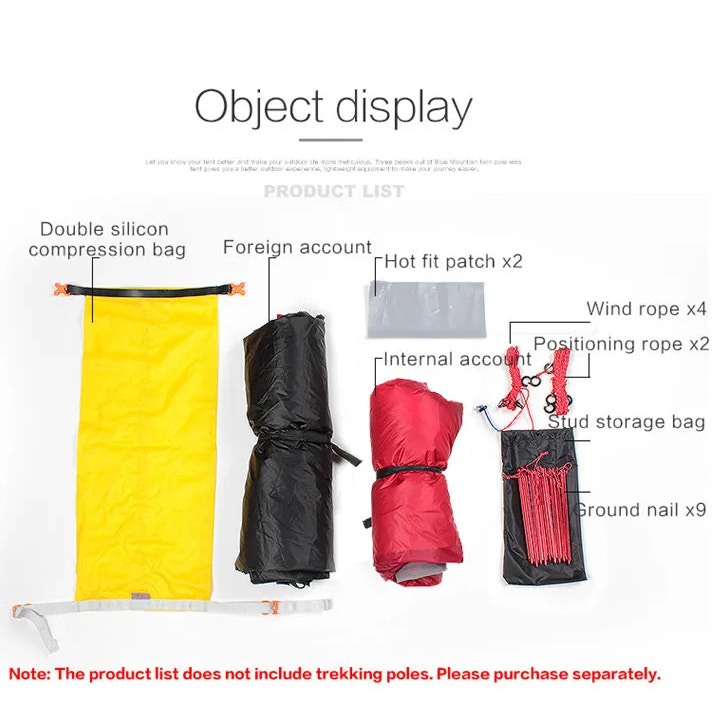 Set of outdoor equipment on a white background.