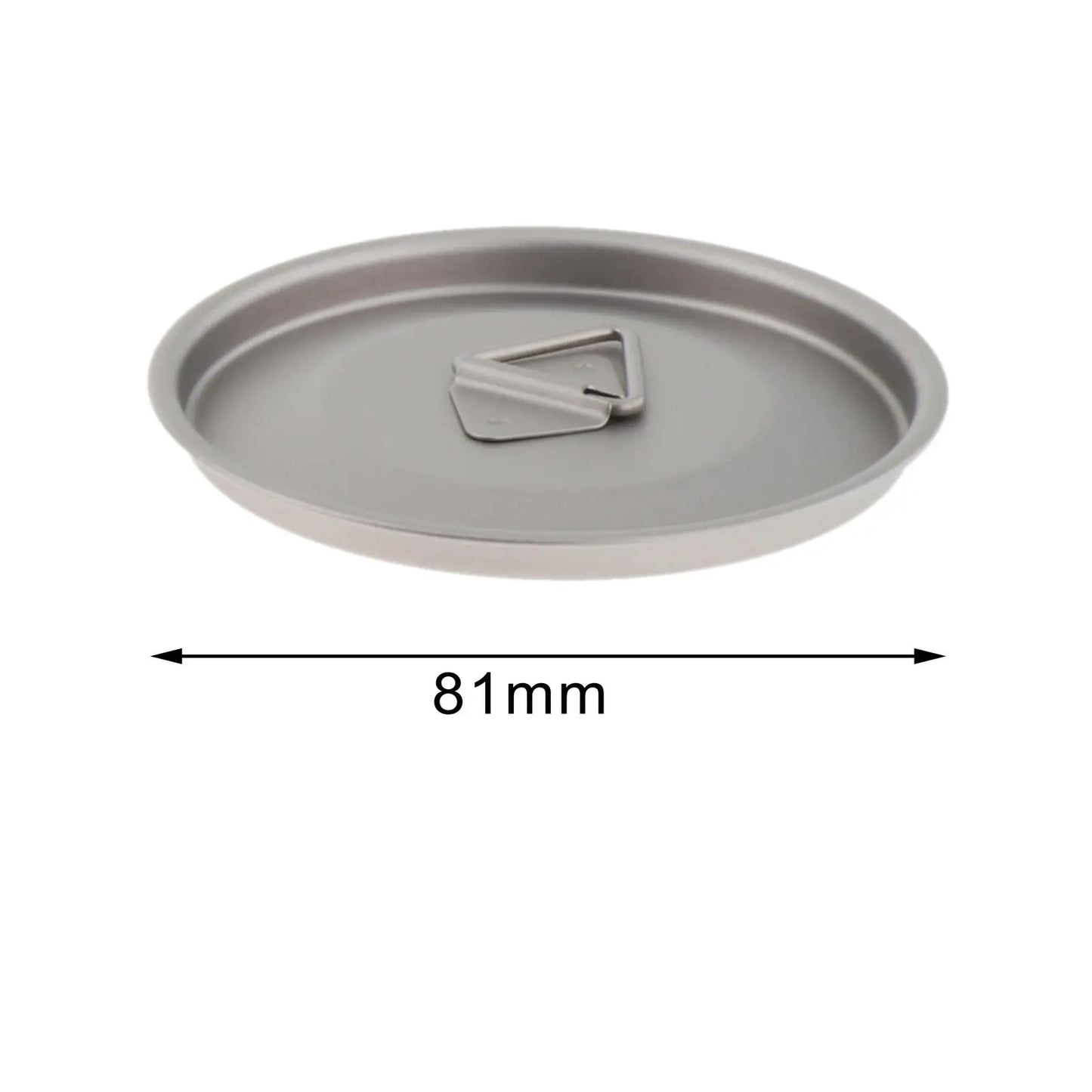 Gray lid with a logo and dimensions labeled on a white background