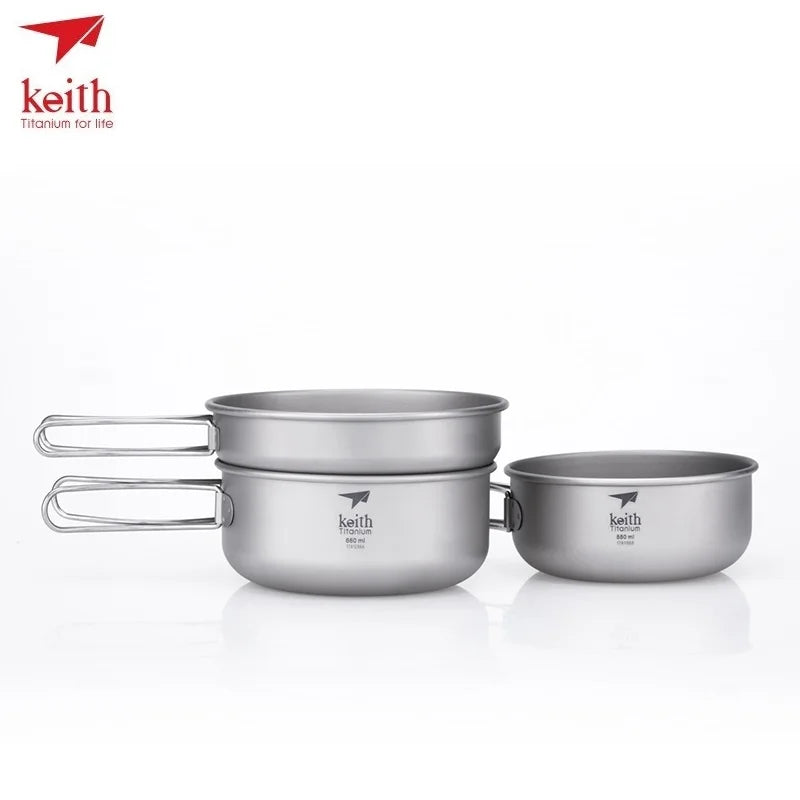 Set of Keith titanium cookware on a white background