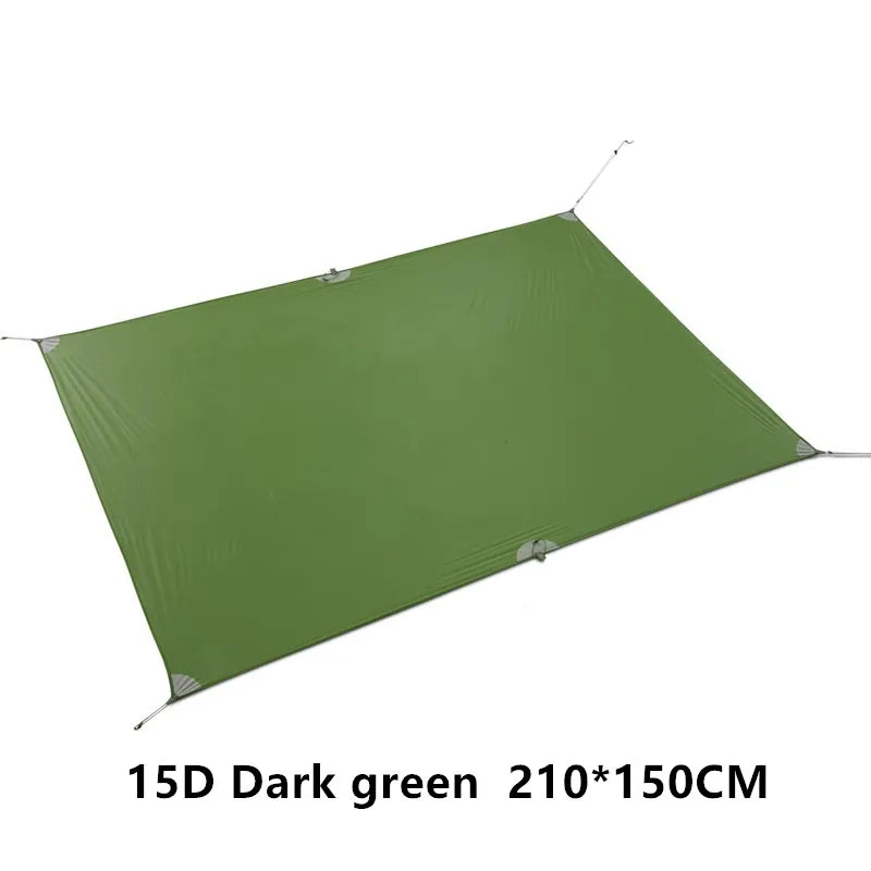 Dark green tarp with dimensions 210*150CM on a white background
