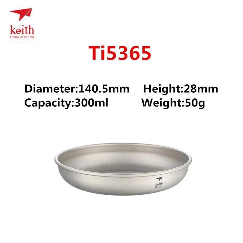 Titanium bowl with specifications on a white background, featuring the Keith brand.