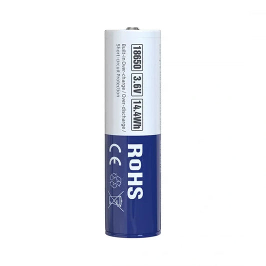 Battery with label on a white background