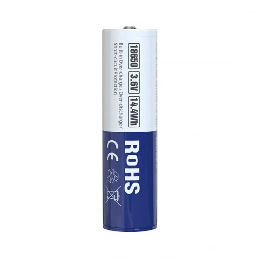 Battery with label on a white background