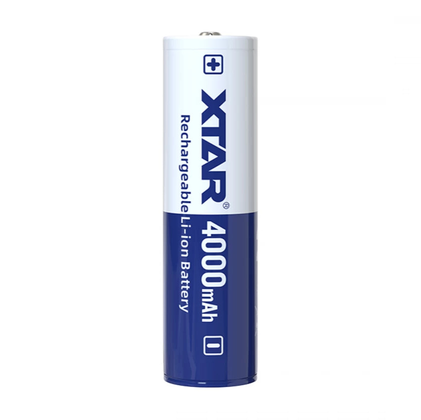 XTAR rechargeable lithium-ion battery with 4000mAh capacity on a white background