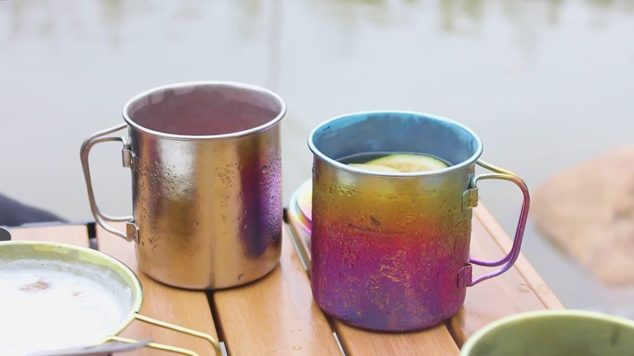 Boundless Voyage Heat Anodized Titanium Mugs demo