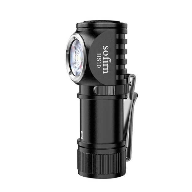 Black flashlight with 'sofirn' branding on a white background